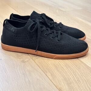 Suavs The Zilker Gum Sole Lace-Up Sneakers Black Knit Men’s Mesh Shoe Size 11